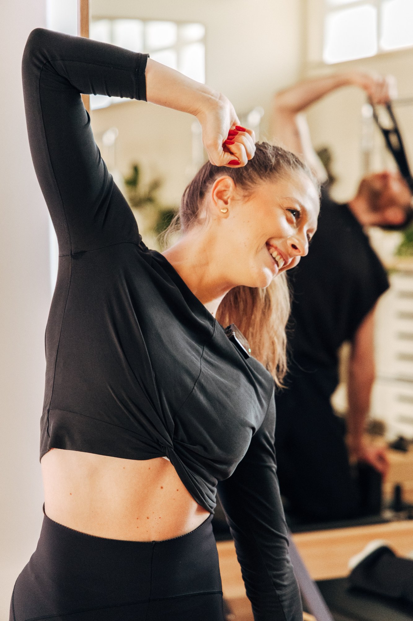 Pilates movement on the Reformer at Red and Red